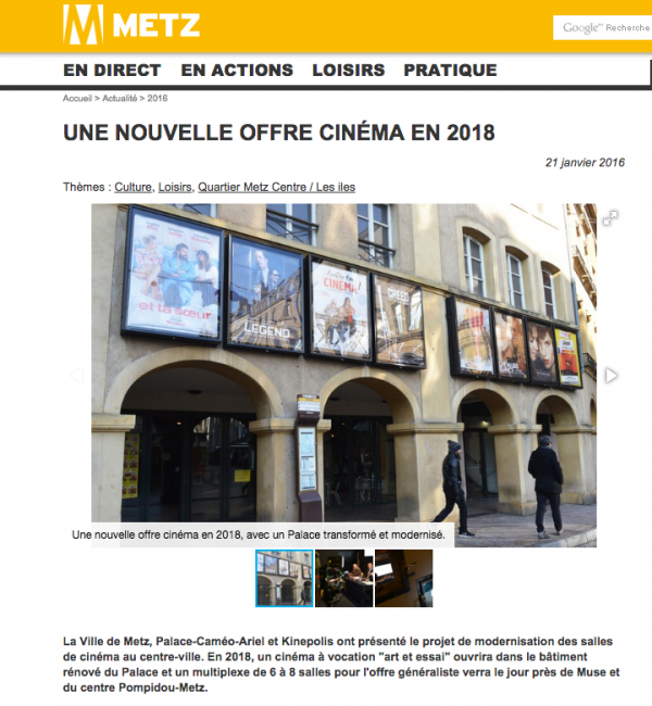 Cinémas à Metz : le centre-ville encore spolié - Pour Metz
